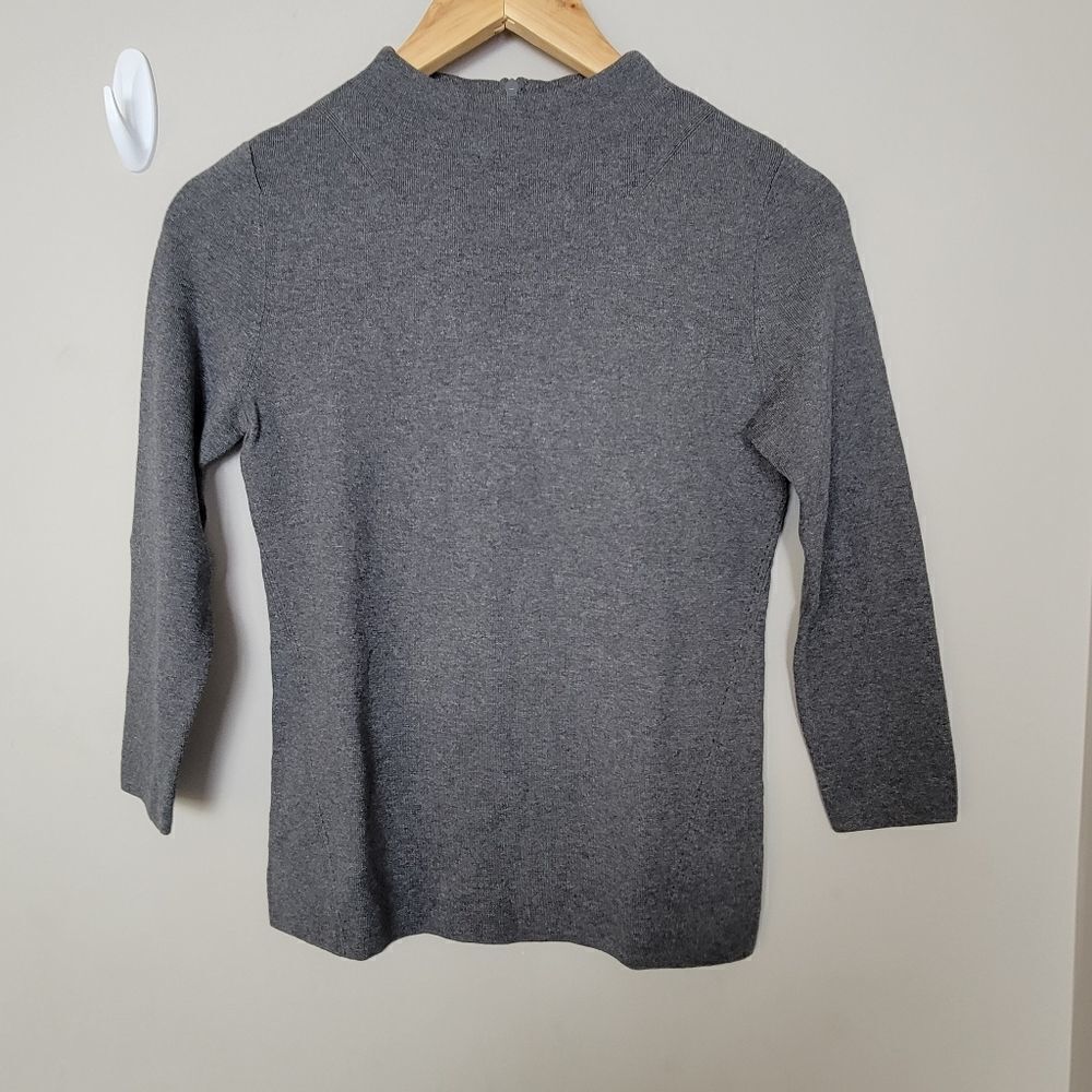 Talbots Lightweight Grey Mock Neck Sweater XS